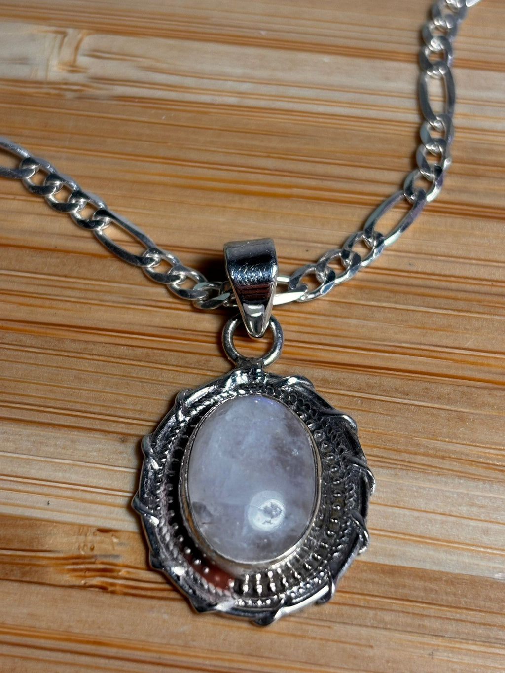 Cadena de plata+Piedra Luna