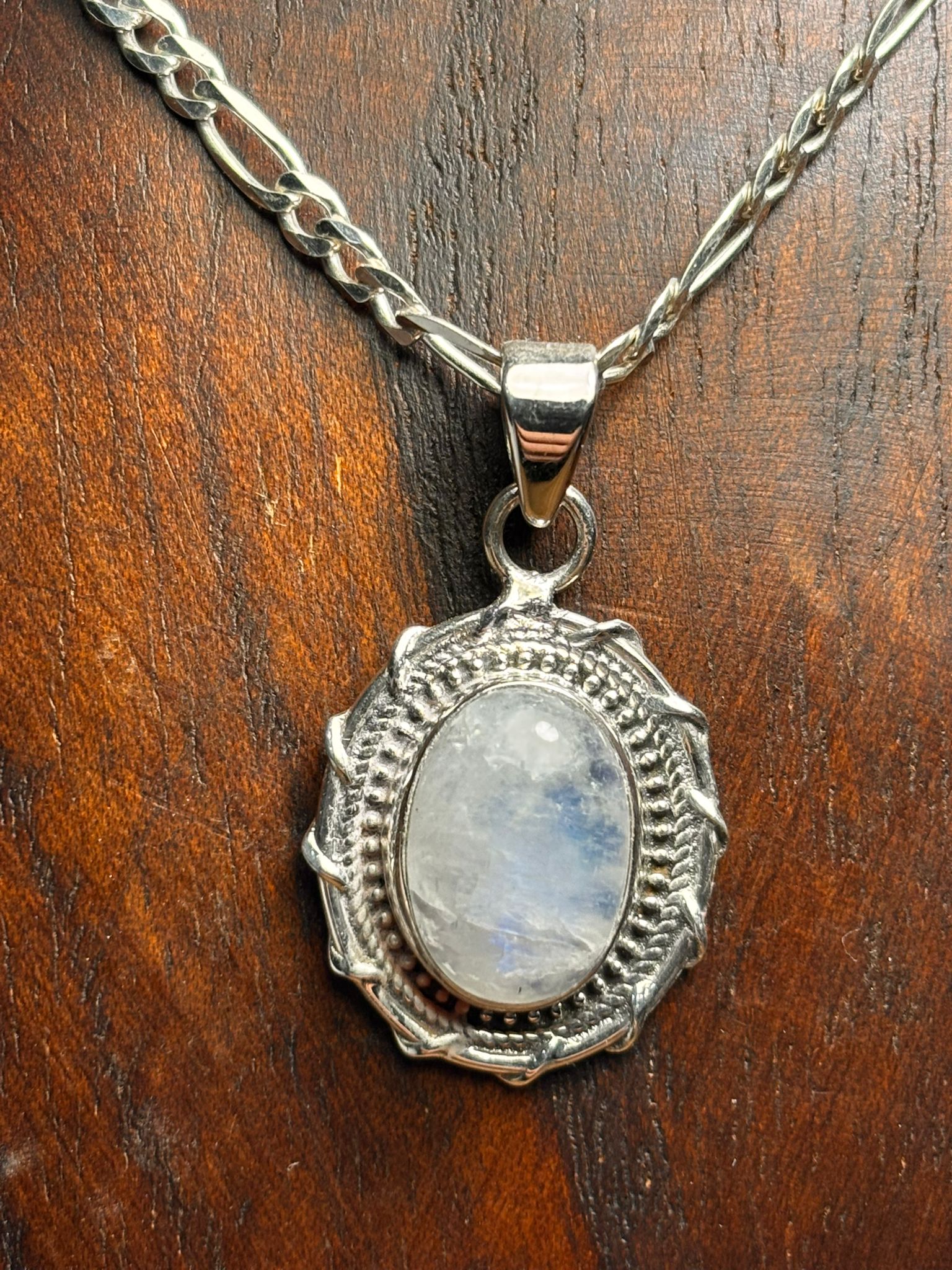 Cadena de plata+Piedra Luna