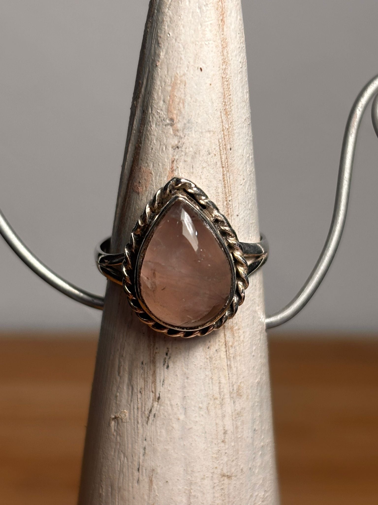 “NOVEDAD” Anillo Plata 925+Cuarzo Rosa